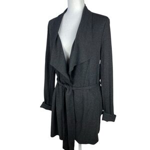 Cabi Gray Cardigan Knit Sweater Jacket Women’s Size L Belt
